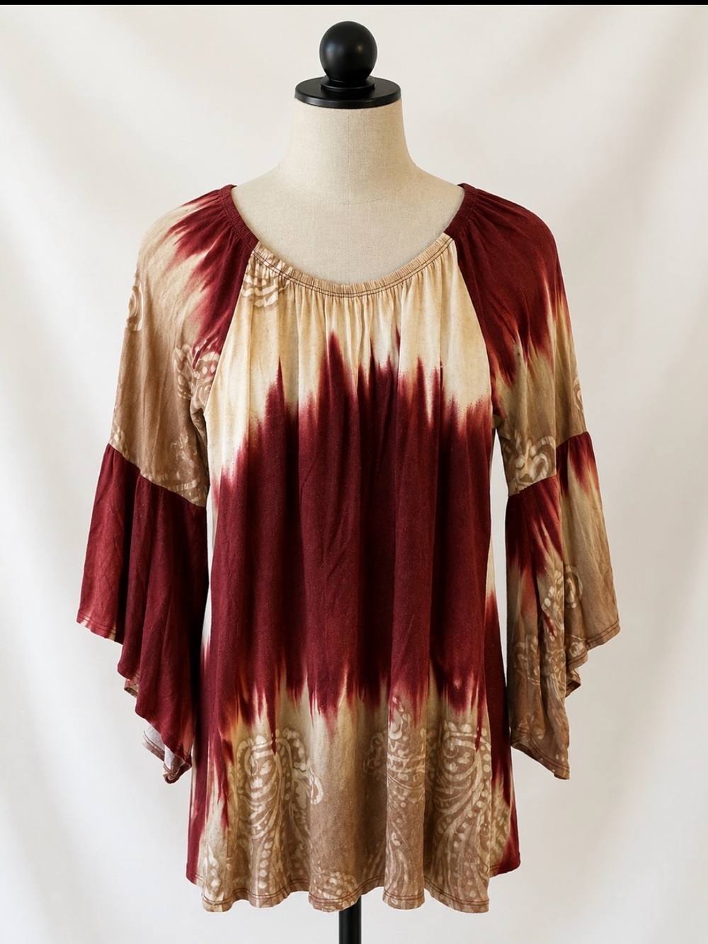 LARGE LOT 9 Boho Tie-Dye Bell Sleeve Women’s Top Collection